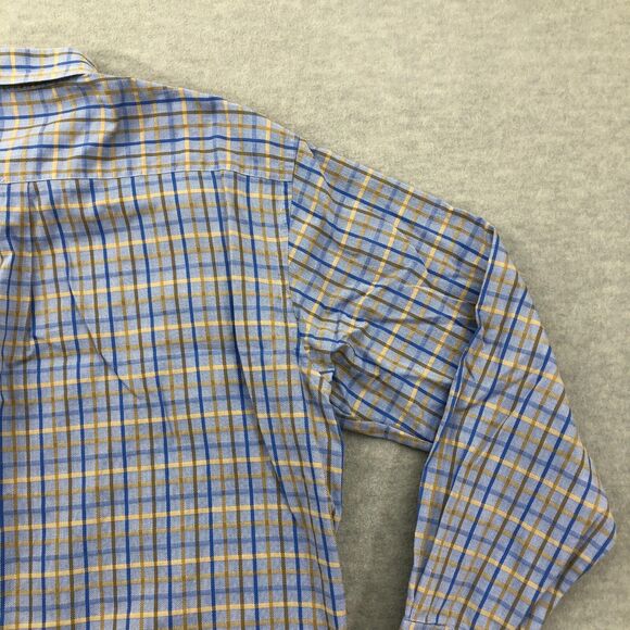 Scott Barber Button Down Shirt Mens Size XL Window Pane Plaid Long Sleeve - Picture 15 of 16